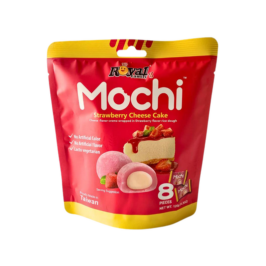 Tortë me djathë me luleshtrydhe të familjes mbretërore Mochi (8 copë) -120 g